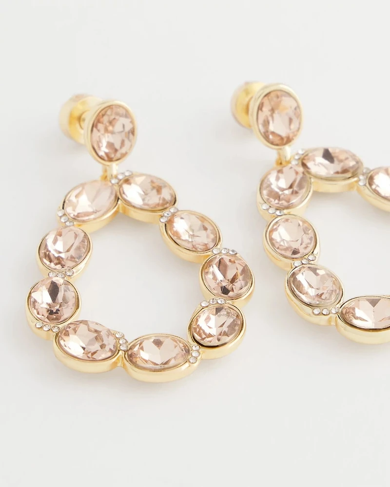 Blush Crystal Teardrop Earrings