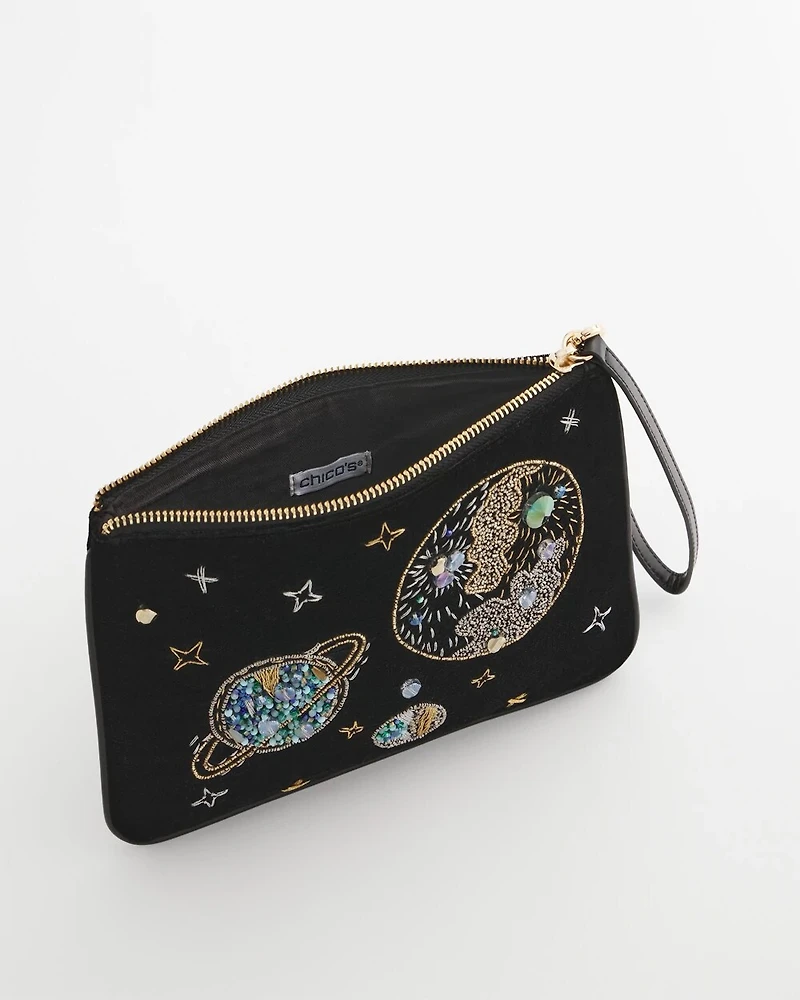 Planets & Stars Velvet Pouch Wristlet