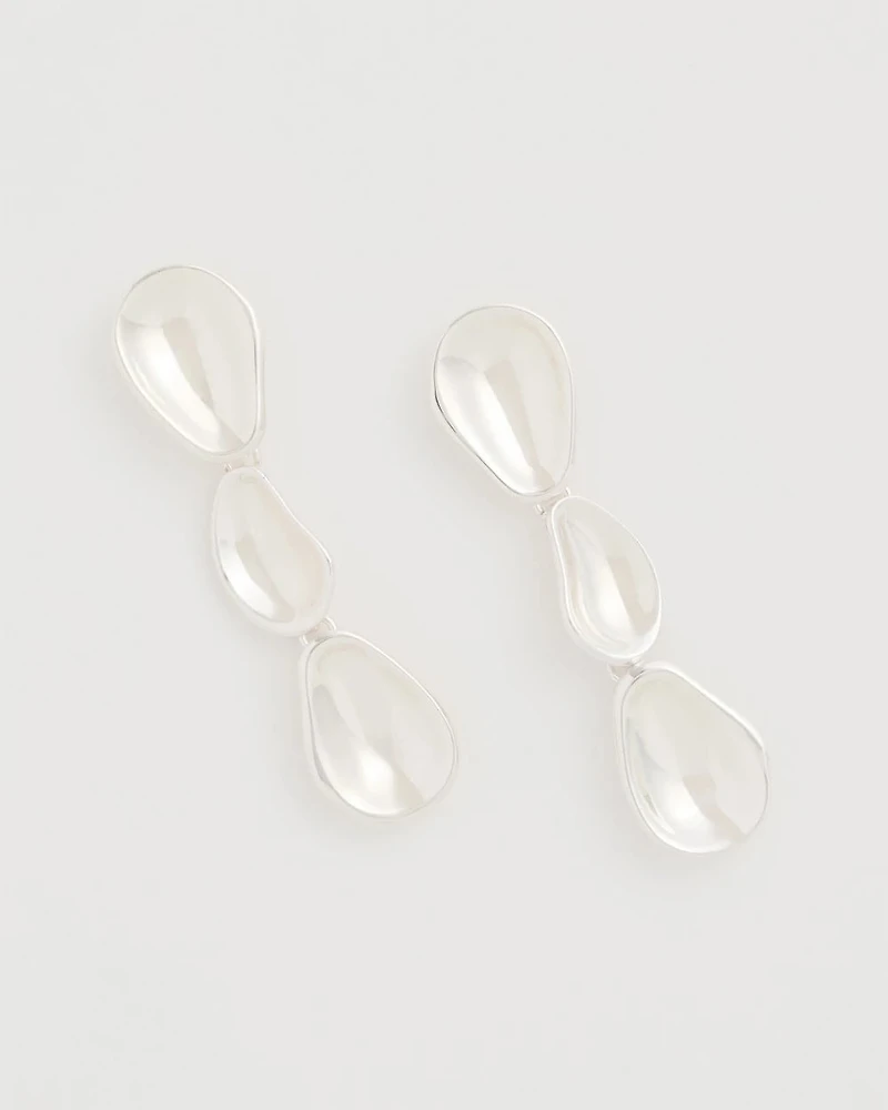 Silvertone Linear Drop Earrings