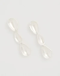 Silvertone Linear Drop Earrings