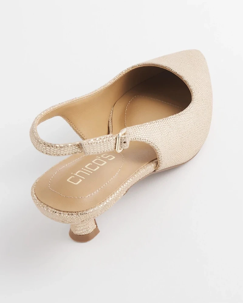 Celeste Reptile Slingback Heels