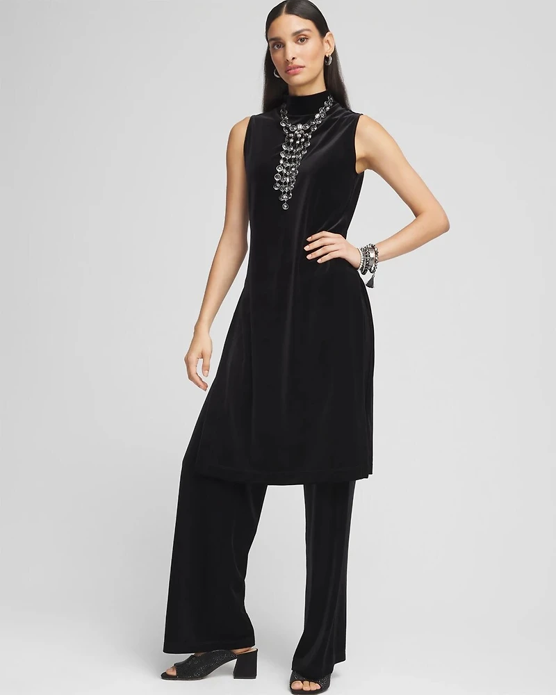 Travelers™ Maxi Mock-Neck Velvet Tunic