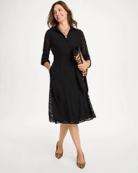 Textured Leopard Jacquard Shirtdress