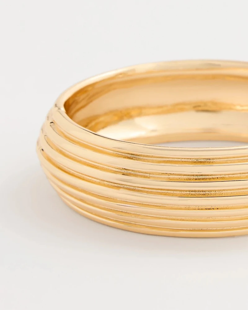 Ribbed Hinge Bangle