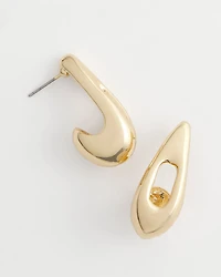 Gold Puff Hoop Earrings