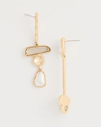 Asymmetrical Pearlescent Linear Earrings