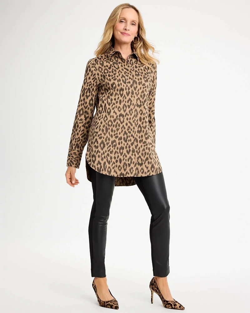 No Iron™ Stretch Animal Jacquard Tunic
