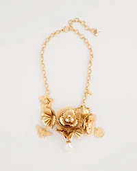 Chico’s Originals Filigree Flower Bib Necklace