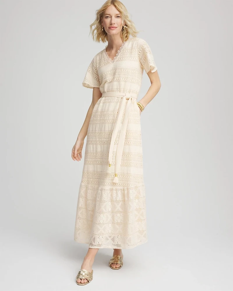 Petite Crochet-Lace Maxi Dress