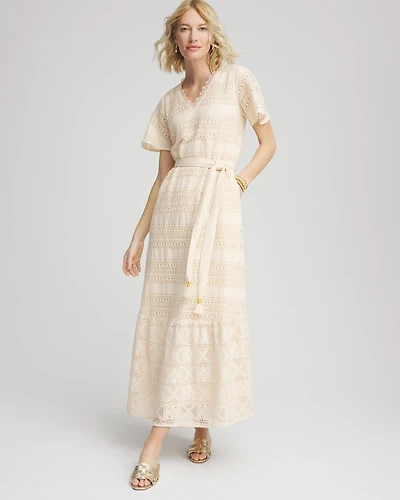 Petite Crochet-Lace Maxi Dress