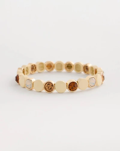White Enamel Stretch Bracelet