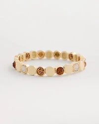 White Enamel Stretch Bracelet