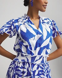 Petite Flutter Sleeved Maxi Dress