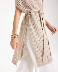 Crochet Knit Belted Ruana