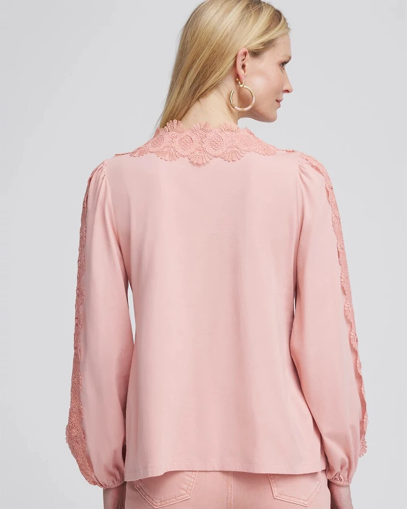 Scalloped-Lace Pima Top