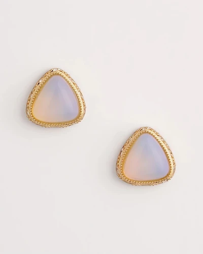 Faux Opal Stud Earrings