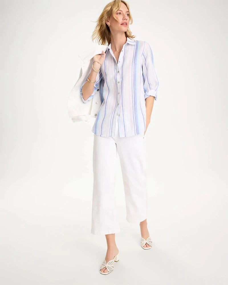 No Iron™ Linen Striped Shirt