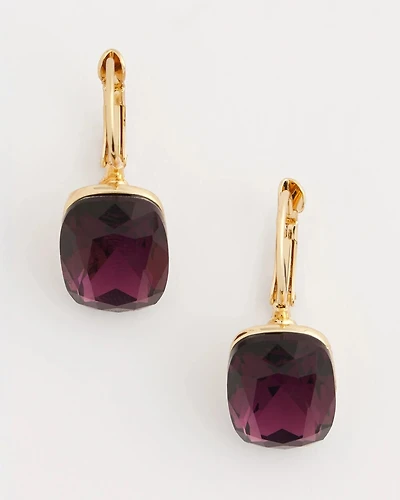 Purple Gem Drop Earrings