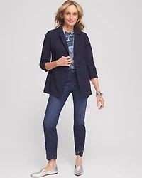 Girlfriend Floral Cutwork Ankle Jeans