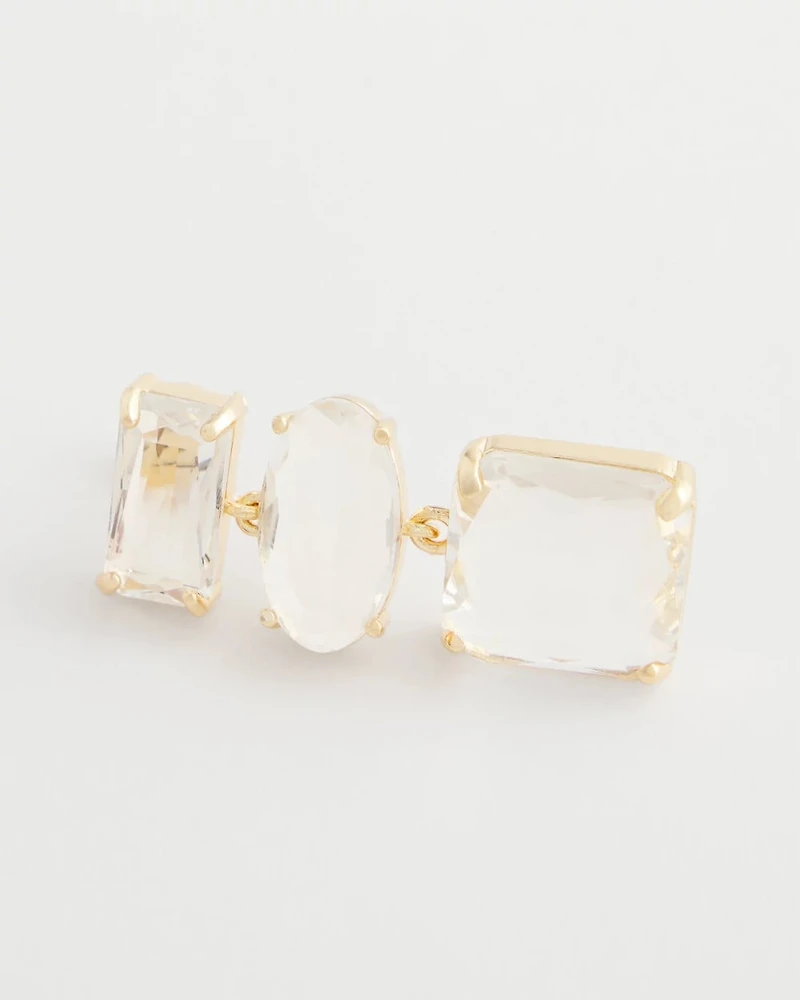 Neutral Faceted Drop Earrings