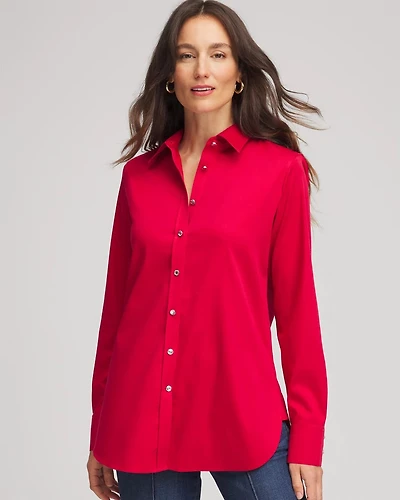 No Iron™ Rhinestone Button Shirt