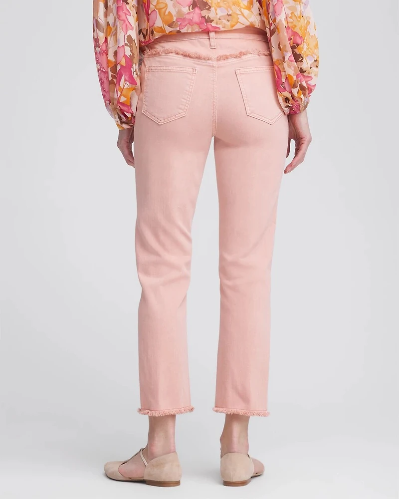 Girlfriend Frayed Cropped Jeans