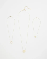 Gold Triple Pendant Necklace