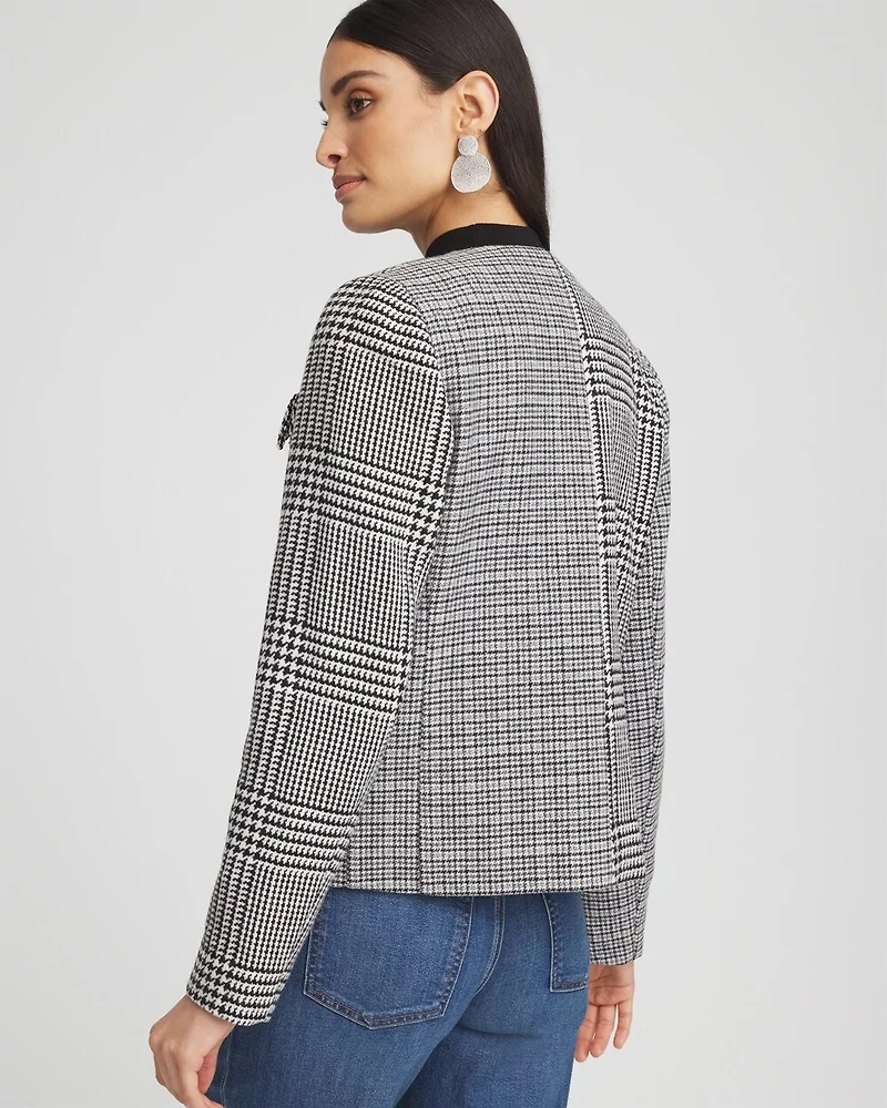 Mixed Tweed Fringe Jacket