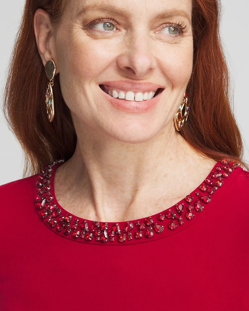 Petite Rhinestone Embellished Maxi Dress