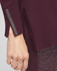 Embellished Crew Neck Sweater Tunic