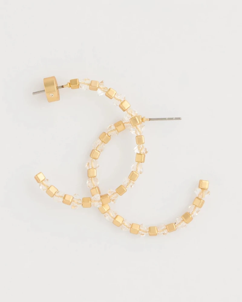 Sea Foam Hoop Earrings