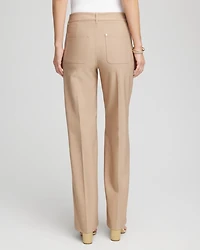 Petite Cotton Straight-Leg Trousers