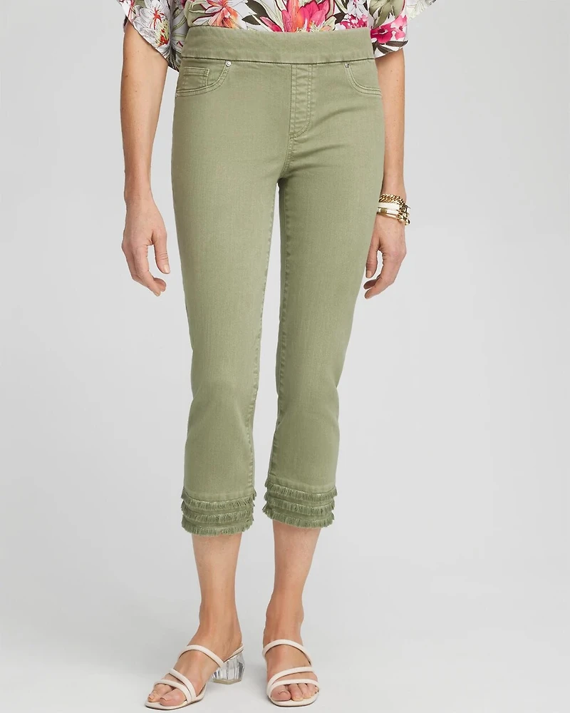 Fray Hem Pull-On Crops
