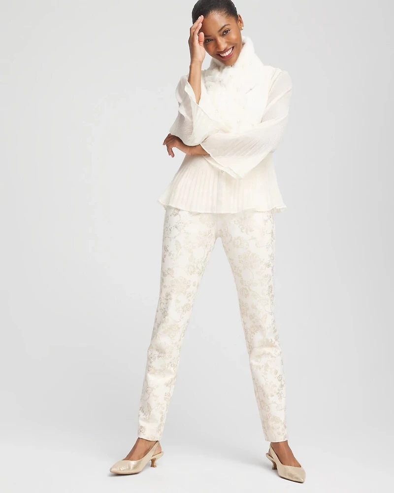 Juliet Foiled Ponte Ankle Pants