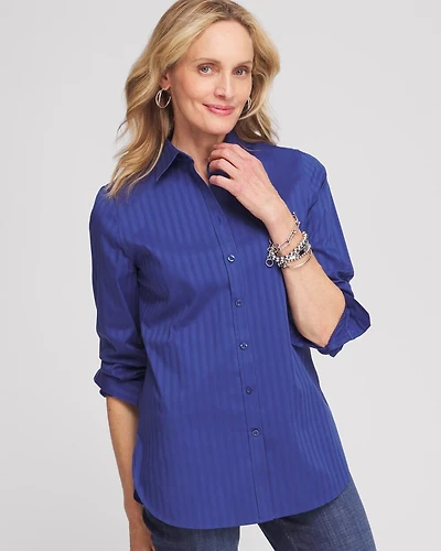 No Iron™ Cool Stripe Jacquard Shirt