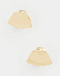 Gold Fan Clip On Earrings