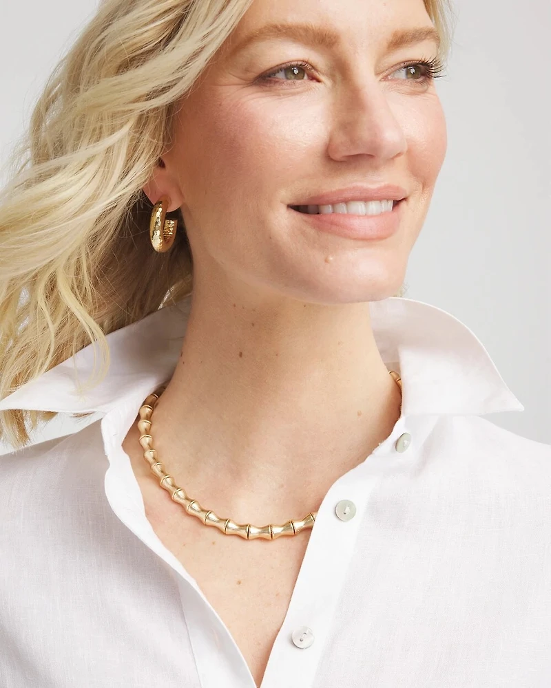 Golden Bamboo Collar Necklace