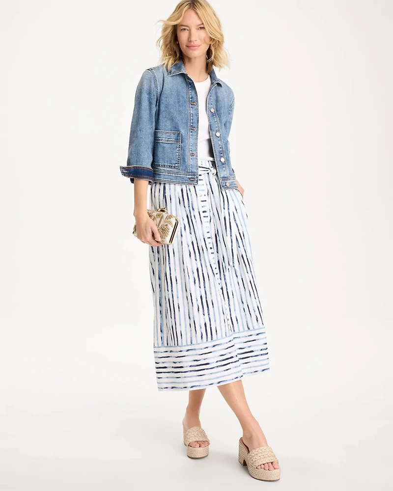 Palermo Striped Tie-Front Skirt