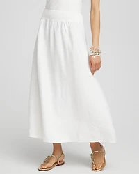 Linen A-line Midi Skirt