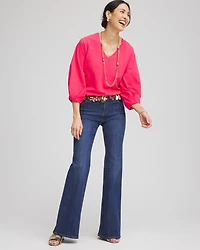 Cotton Tuck Sleeve Tee