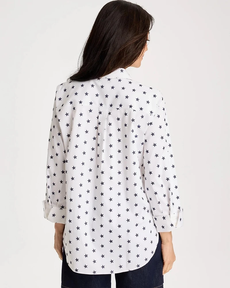 No Iron Stretch Jacquard Stars Shirt