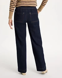 Refined Pull-On Wide-Leg Jeans