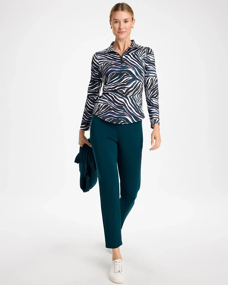 Zenergy® UPF Animal Print Half-Zip Polo