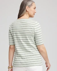 Striped Pima Bateau-Neck Tee