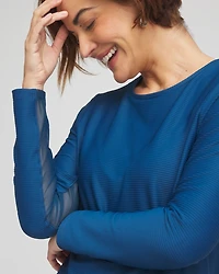 Zenergy® UPF Crew Neck Mesh-Inset Pullover