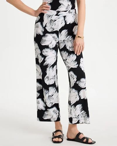 Travelers™ Knit Abstract Floral Cropped Pants