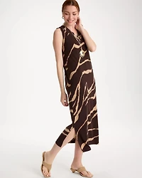Travelers™ Zebra Double V-Neck Maxi Dress