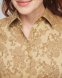 No Iron™ Gold Jacquard Shirt