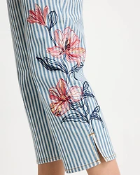 Girlfriend Slim Striped Capri Jeans