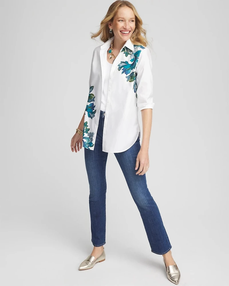 No Iron™ Floral Scrolls Shirt